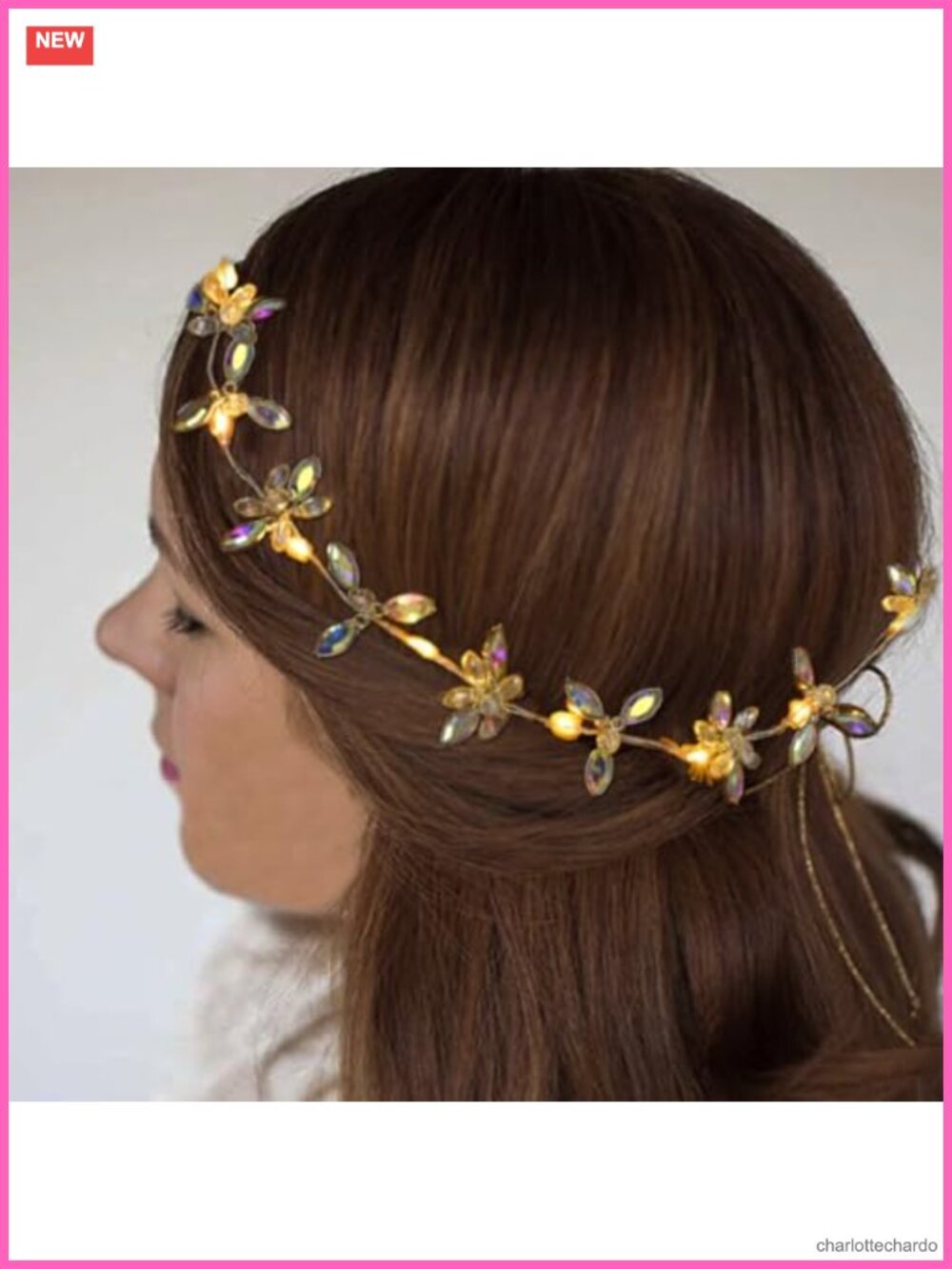 Rhinestone Alloy Bridal Hair Vine Headband Wedding Headpiece for Women - Picture 5 of 5